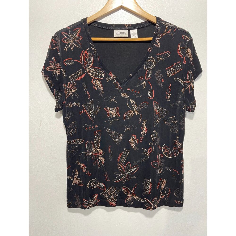 Chico's Traveler top non wrinkle grunge retro Y2K casual women XL